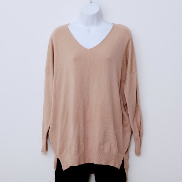 Dreamers Sweaters - Dreamers Oversized V Neck Sweater Orange Women Size M/L